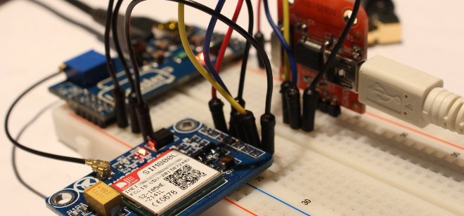 SIM800L breadboard setup